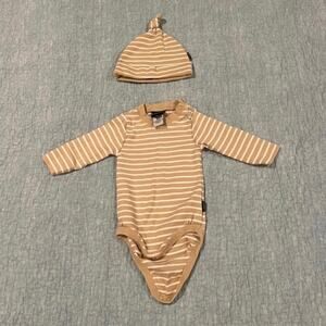 L.O.G.G. Striped Onesie with Hat - Baby Boy Size 2-4 mths